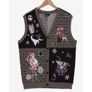 NEW Disney The Nightmare Before Christmas Holiday‎ Icons Sweater Vest Unisex 2XL